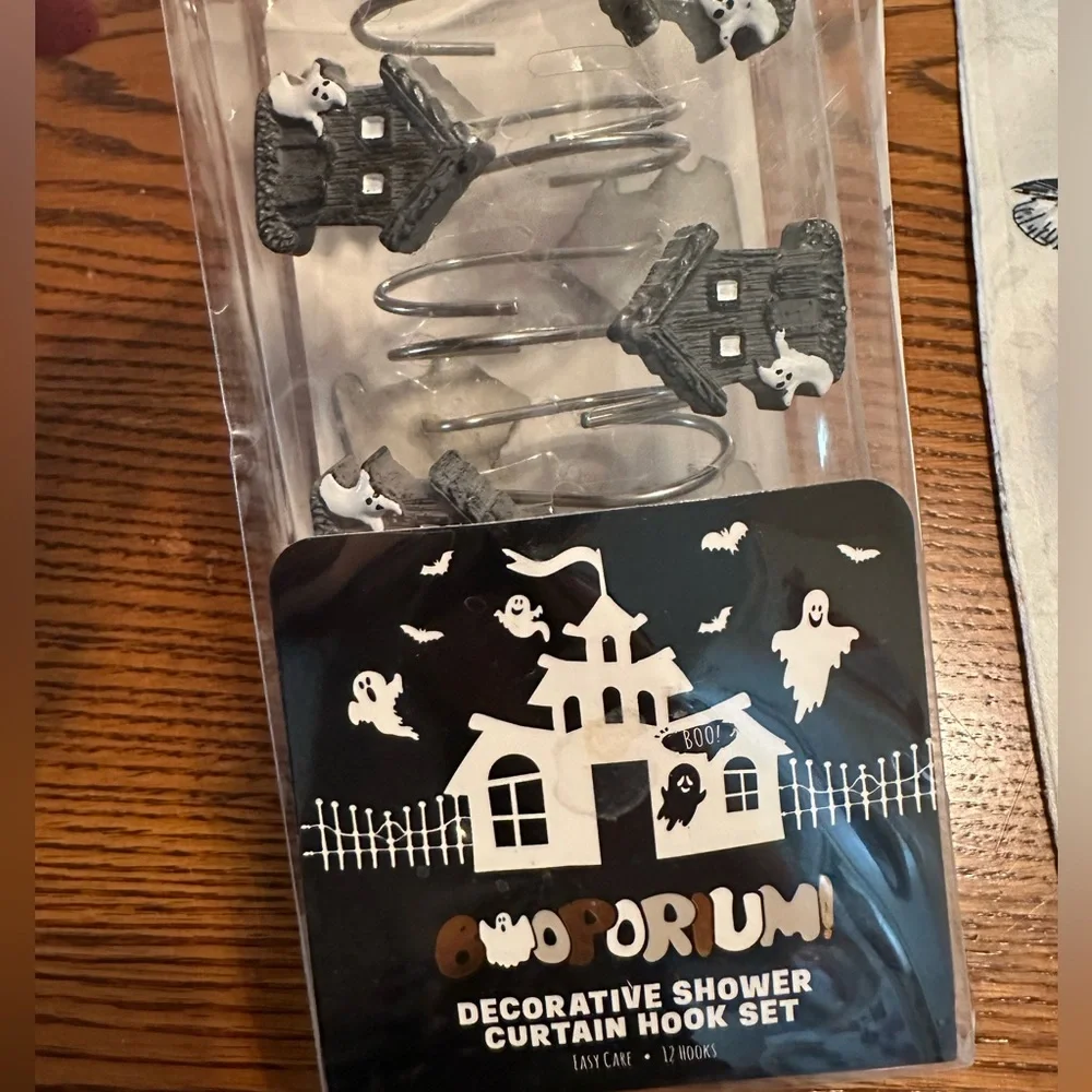 BooPorium Decorative Shower Curtain Hook Set
